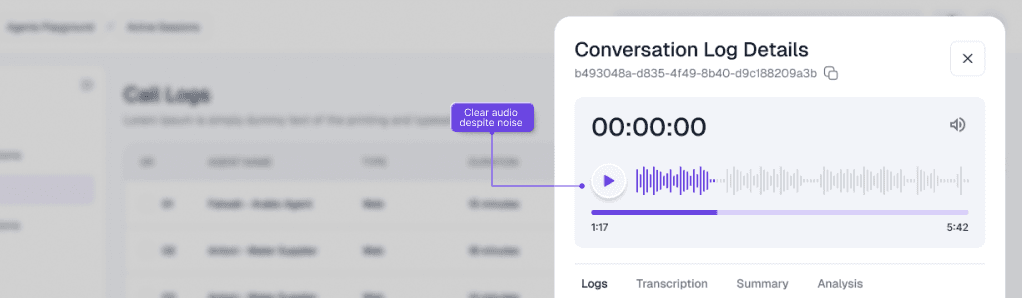 Noise-optimized audio - Clear audio despite noise